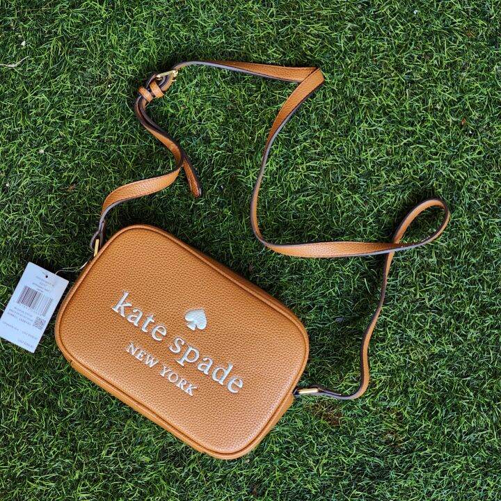 Kate Spade Embossed Leather Small Tan Crossbody Camera Bag Lazada PH