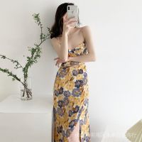 COD DSFGRDGHHHHH Suspender Skirt Summer Ladies Style Retro Long Temperament 2022 New Gentle Fairy Floral Female Dress