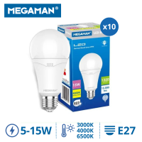 [แพ็ค 10] Megaman หลอดไฟ LED A60 ขั้ว E27