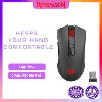 Redragon M652ออปติคอลที่พร้อมตัวรับสัญญาณ USB เมาส์ไร้สาย2.4G เล่นเกมพกพาและเมาส์สำนักงานปรับได้5ระดับ DPI