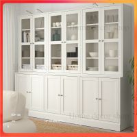 Glass display cabinet  ตู้บานกระจก  ตู้โชว์  สีขาว  ขนาด 243x47x212 ซม.