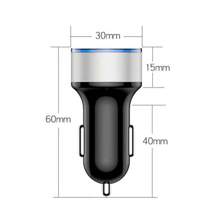 usb-สายชาร์จรถ-2-พอร์ต-3-1a-สายชาร์จโทรศัพท์-จอแสดงผล-led-ชาร์จไวอไหล่คุณภาพ