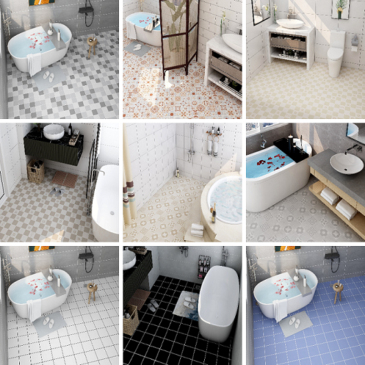 Bathroom floor sticker waterproof non slip and wear resistant toilet