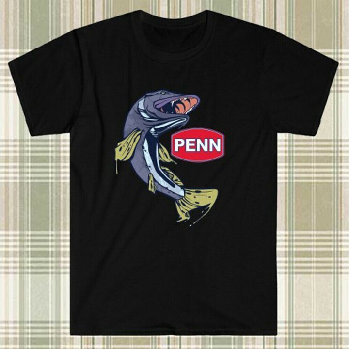 Penn Fishing Logo Mens Black T Shirt S To 4Xlmusic Clothes Anime