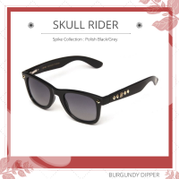 แว่นกันแดด Skull Rider Spike Collection : Polish Black/Grey