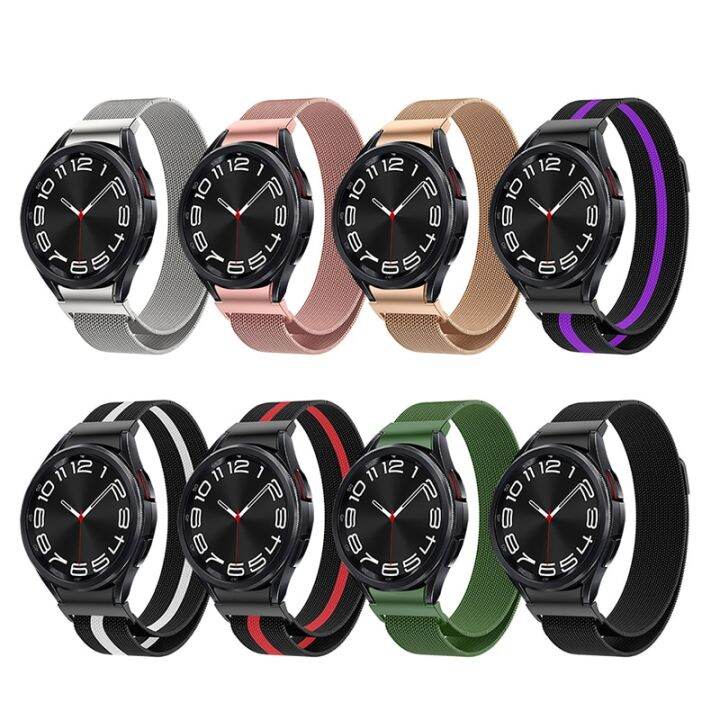 สายสาย-milanese-แบบไม่มีช่องว่างสำหรับนาฬิกา-samsung-galaxy-watch-6แบบคลาสสิก43-47มม-40-44มม-ปลายโค้งสำหรับนาฬิกา5pro-สร้อยข้อมือ45มม