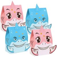 10pc Shark Party Candy Gift Box Kid Birthday Cartoon Paper Favor Boxes Under The Sea Shark Theme Baby Shower Decoration Supplies