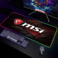 แผ่นรองคีย์บอร์ด Msi Rgb R แผ่นรองเมาส์สำหรับเล่นเกมส์คีย์บอร์ด,แผ่นรองเมาส์แผ่น Anime แล็ปท็อปแผ่นรองเมาส์มีแสงไฟ