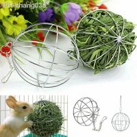 Round Sphere Hamster Feed Dispense Stainless Steel Exercise Hanging Hay Ball Guinea Pig Rabbit Electroplating Grass Ball Pet Toy