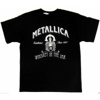 มีสินค้า เสื้อยืด ผ้าฝ้าย 100% พิมพ์ลาย Metallica Whiskey In The Jar สําหรับผู้ชาย