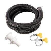 Bilge Pump Hose Installation Kit 6.6 FT Hose Plumbing Kit Includes 2 Hose Clamps and Thru-Hull Fitting for 3/4 Inch Outlets