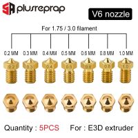 ❂ 5 or 12PCS E3DV6 Threaded Nozzle Brass 0.2 0.3 0.4 0.5 0.6 0.8 1.0mm for 1.75 or 3.0mm Filament V5 V6 Hotend Extruder 3D