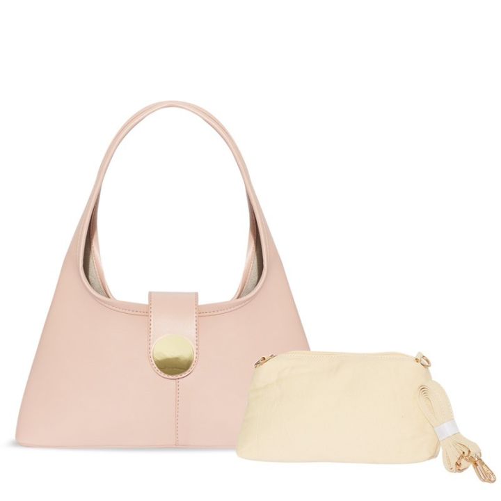 triangle-bag-กระเป๋าสะพายไหล่-สีชมพูหวานแหวว-พาสเทล