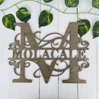 ☄▧ Custom Last Name Sign Split Initial Outdoor Wall Hanging Personalized Acrylic Wood Monogram Garden Door Decor Housewarming Gift