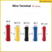 10/50ชิ้น BV2 BV1.25 BV3.5 BV8 BV5.5ลวดด้ามตรงประกบจีบขั้วพีวีซีฉนวนทองแดงท่อกดเย็นสายเชื่อมต่อ