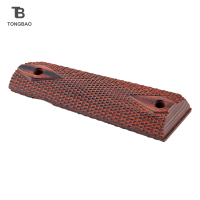 TONGBAO01 1คู่ของ NATURAL african Mahogany Non-SLIP Handle Patch เหมาะสำหรับ1911 Grip