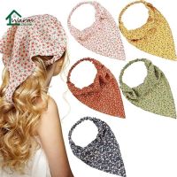 [A innovation]นี่ ◆▪Sablon Bunga Bandanas ผมผ้าพันคอแถบคาดศรีษะยืดได้สามเหลี่ยม Headwrap คาดผมผูกที่คาดผมผ้าชีฟอง