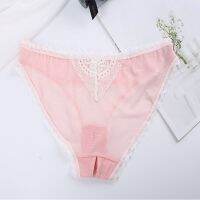 Women Sexy Panties Open Crotch Panties Thong Erotic Lingerie Female Briefs Lace Transparent Mesh Crotchless G String Lingerie