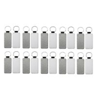 20Pack Sublimation Blanks Keychain Glitter PU Leather Keychain Heat Transfer Keyring Sublimation Keychains Blank