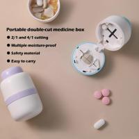 Portable 2-in-1 Pill Box With Pill Cutter For Cutting Small Pills Or Large Pills In Half &amp; Quarter  Travel Pill Organizer C Y4O9 Medicine  First Aid S