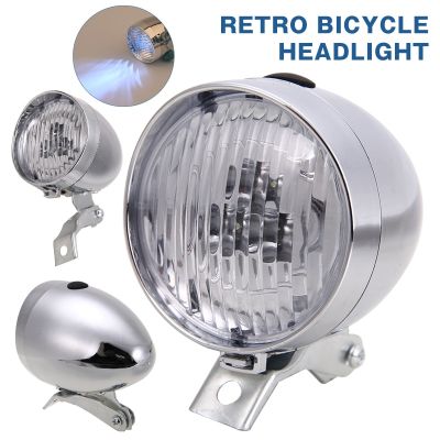 ；。‘【； LED Headlight Retro Bicycle MTB Bike Cycling Front Safety Warning Night Light Flashlight Bicycle Bike Accessories