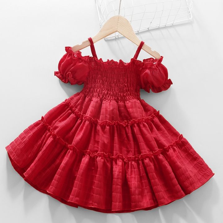 summer-girls-dress-2023-new-style-bud-sleeve-splicing-cake-skirt-for-kid-1-to-8-years-old-fashionable-fashionable-princess-skirt