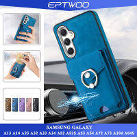 EPTWOO สำหรับ Samsung Galaxy A13 A14 A23 A32 A33 A34 A52 A52S A53 A54 A72 A73 A104 A04S 4G 5Gเคสโทรศัพท์หรูหราชุบป้องกันกล้องปลอกผู้ถือบัตรสล็อตกับผู้ถือแหวนหัวเข็มขัดกันกระแทกป้องกันการวางSoft TPU + PCปกหลัง SD-E2