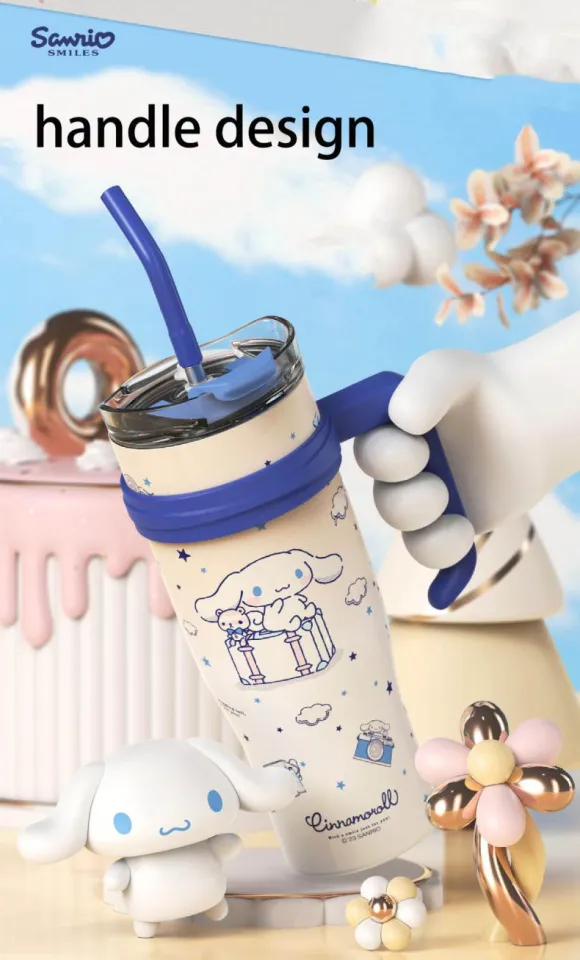 Kawaii Sanrio Pochacco Hello Kitty Cinnamoroll Cartoon 1200Ml Straw  Insulation Water Cup High Capacity Portable Life Supplies