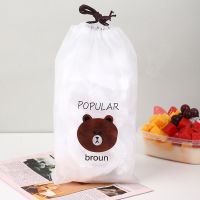 new 100pcs Disposable plastic bag Food Cover Food bags Storage Kitchen organizer Fresh Bag For Fruit Bowls Caps packing