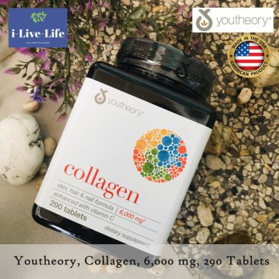 คอลลาเจน ผม ผิว &amp; เล็บ Collagen Skin, Hair &amp; Nail Formula 6000 mg - Youtheory