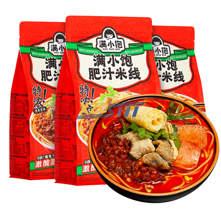 Full of small full fat juice rice noodles 310g bagged spicy Hong Kong style hot and sour soup Full of small full fat juice rice noodles 310g bagged spicy Hong Kong style hot and sour soup