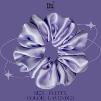 Scrunchie SATIN ไซส์ FLUFFY สี LAVENDER ยางรัดผม Handmade