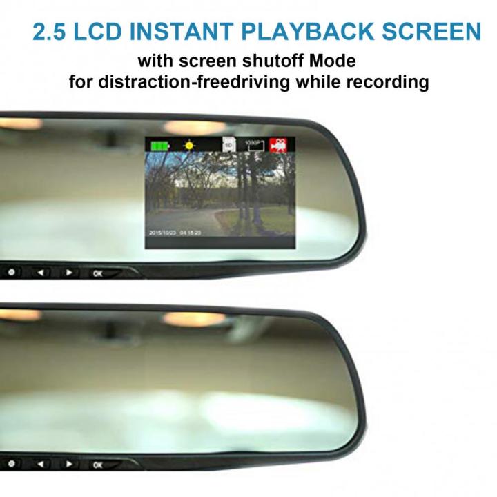 กล้องติดรถยนต์กระจกหน้าหลัง1080p-12นิ้วมองหลังดีวีอาร์เครื่องบันทึกวีดีโออุปกรณ์เสริมรถยนต์การมองเห็นได้ในเวลากลางคืน