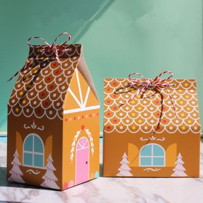 10Pcs New Year 2023 Christmas Gift Bags Santa Claus Snowman Paper Gift Box Christmas Decorations for Home Ornaments Navidad 2022
