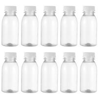 10Pcs Transparent Plastic Milk Storage Bottles Beverage Drinking Bottles Clear Plastic Milk Bottle Beverage Bottle
