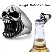 1 Pcs Bottle Opener Skull Head Big Metal Beer Opener Men 39;s Creative Ring Accessories Party Bar Gadgets Kitchen Accessories