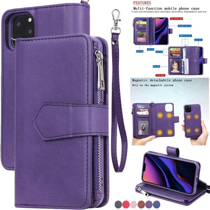 Magnet Detachable Wallet Case For iPhone 14 Pro Max 13 12 11 SE 2022 XR ...