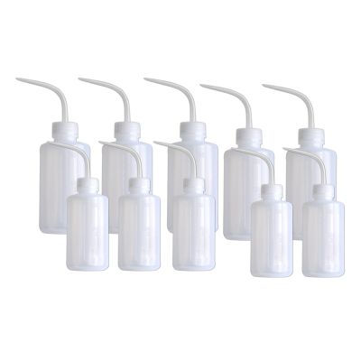 10PCS Plastic Washing Bottle White Head Washing Bottle Laboratory Consumables Bent Tip Washing Pot