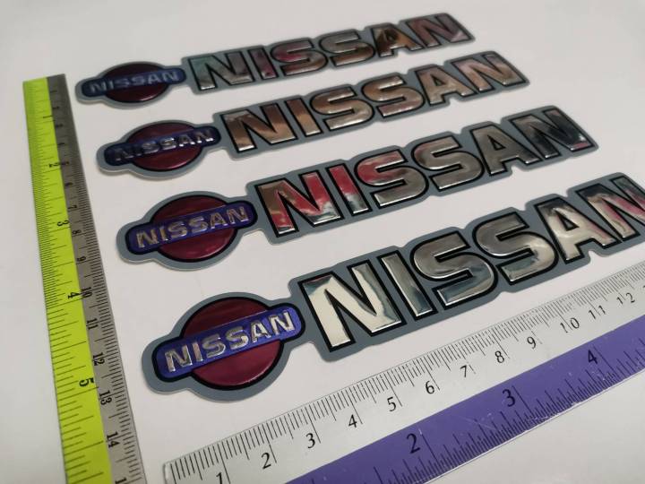 สติ๊กเกอร์ฟอยด์-ปั๊มนูน-คำว่า-nissan-ติดรถ-แต่งรถ-นิสสัน-sticker-สวย-งานดี-หายาก-ถูกและดี-ติดท้ายรถ-ติดประตูรถ-ติดข้างรถ