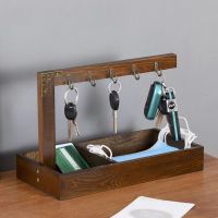 Doorway Key Organizer Ornaments Creative Home Living Hallway Entrance Shoe Cabinet Solid Sundries wood shelf Decorations