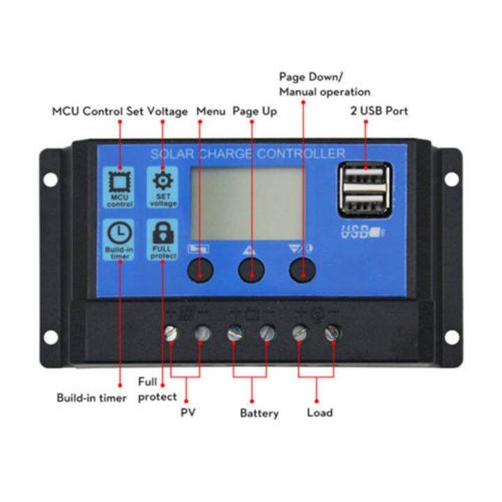 pwm-30a-โซล่าชาร์จเจอร์-solar-charge-controller-แบตเตอรี่-12v-24v-lcd-display-dual-usb-solar-panel-charger-โซล่าชาร์จคอนโทรลเลอร์