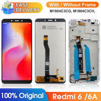 หน้าจอสำหรับเหมาะสำหรับ Xiaomi R Edmi 6 R Edmi 6A จอแสดงผล Lcd หน้าจอสัมผัสดิจิตอลที่มีการประกอบกรอบสำหรับเหมาะสำหรับ Xiaomi R Edmi 6A M1804C3CG M1804C3CH