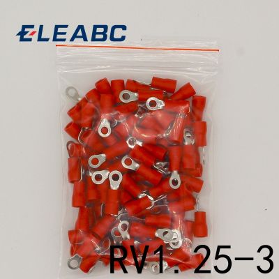 【CC】⊙☢✴  RV1.25-3 Insulated Wire Electrical Crimp Terminal Cable 100PCS RV1-3 RV