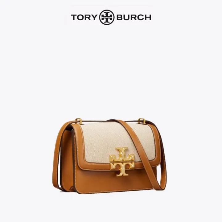 Tory Burch ELEANOR medium canvas and leather shoulder bag handbag  25*7* | Lazada Singapore