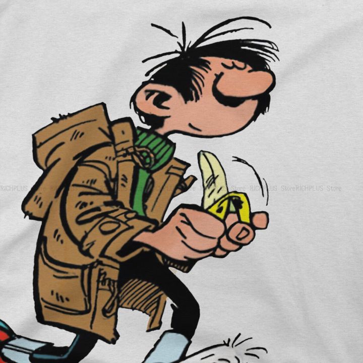 guust-flater-การกินกล้วย-tshirt-สำหรับผู้ชาย-gaston-lagaffe-การ์ตูนเสื้อผ้าความแปลกใหม่เสื้อยืดโพลีเอสเตอร์สบาย