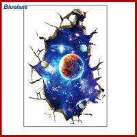 Bluelans 3D Outer Space Planet พิมพ์ห้องนอนสติกเกอร์ผนังรูปลอก DIY ห้อง dﾨﾦcoration