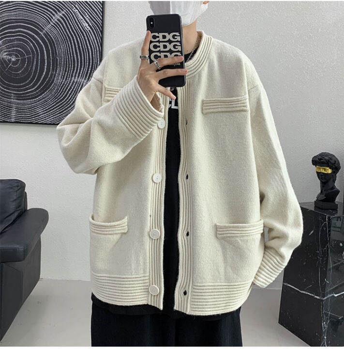 พร้อมส่ง-mno-9-cardigan-m186-เสื้อไหมพรมชาย-คาร์ดิแกน-สีพื้น-เสื้อถักผู้ชาย-คอจีน-เสื้อกันหนาวไหมพรม-ผ้าหนา-เสื้อคู่รัก