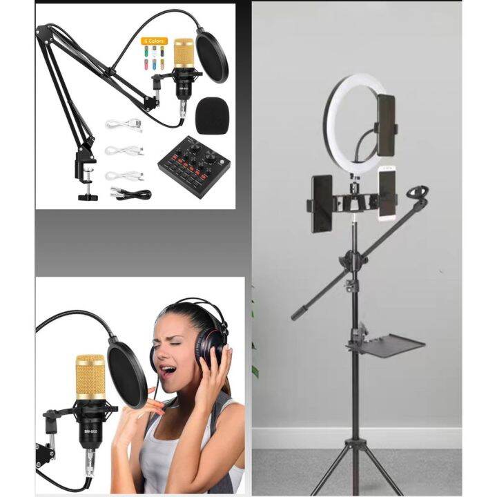 magic sing microphone ♠ 100 Original Smilee BM800 Mic Condenser Set