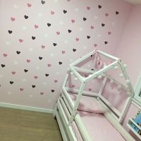 Heart Wall Sticker For Kids Room Baby Girl Room Decorative Stickers Nursery Bedroom Wall Decal Stickers Home Decoration Wall Stickers Decals