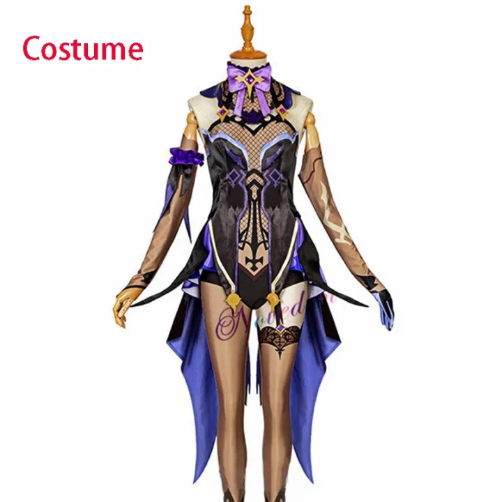 Game Genshin Impact Fischl Cosplay Costume Women Dress Halloween Uniform Suit